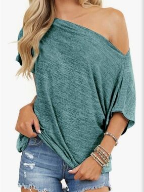 ⭐️ MULTIPLE COLORS AVAIL! Relaxed Fit Off Shoulder Top